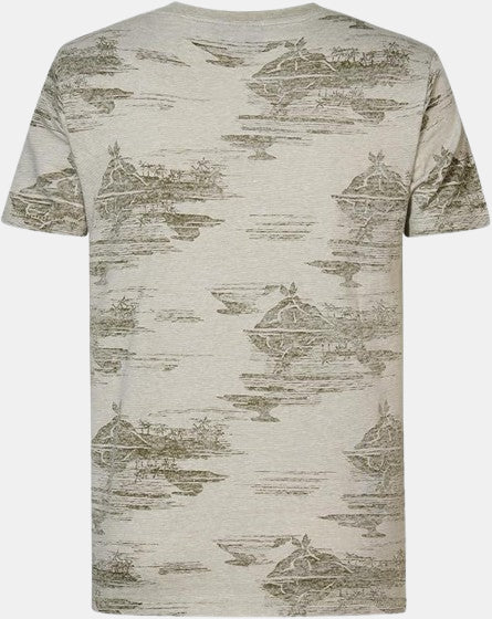 SPRINGFIELD TSHIRT WITH ALL OVER PATTERN BASK